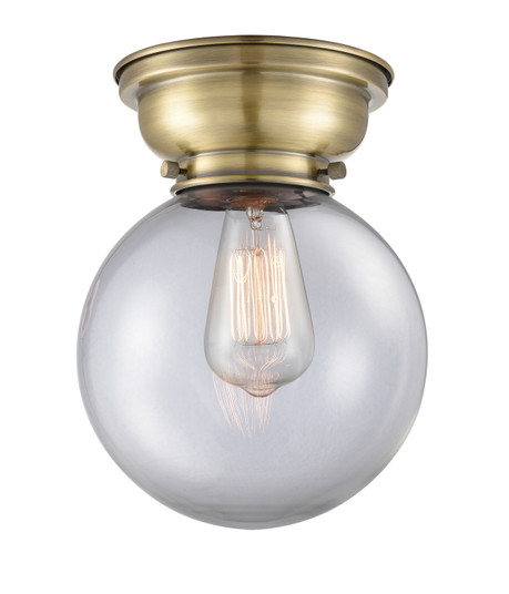 Franklin Restoration One Light Flush Mount in Antique Brass (405|623-1F-AB-G202-8)
