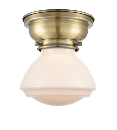 Franklin Restoration One Light Flush Mount in Antique Brass (405|623-1F-AB-G321)