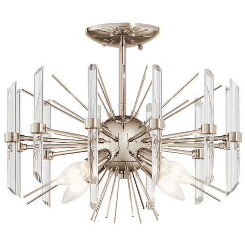 Eris Four Light Semi Flush Mount in Polished Nickel (12|44277PN)