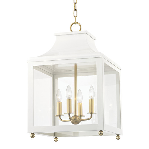 Leigh Four Light Lantern in Aged Brass/Soft Off White (428|H259704L-AGB/WH)
