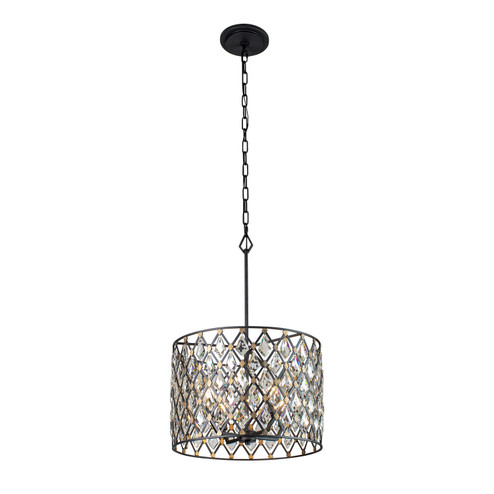 Windsor Four Light Pendant in Carbon/Havana Gold (137|345P04CBHG)