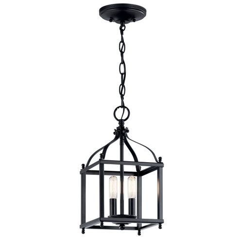 Larkin Two Light Foyer Pendant Convertible in Black (12|42565BK)