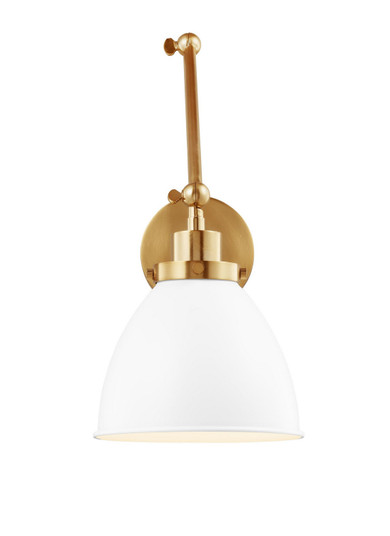 Wellfleet One Light Wall Sconce in Matte White and Burnished Brass (454|CW1161MWTBBS)