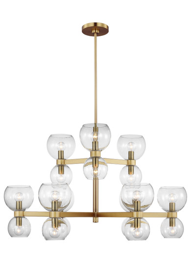 Londyn 18 Light Chandelier in Burnished Brass with Clear Glass (454|KSC10018BBSCG)