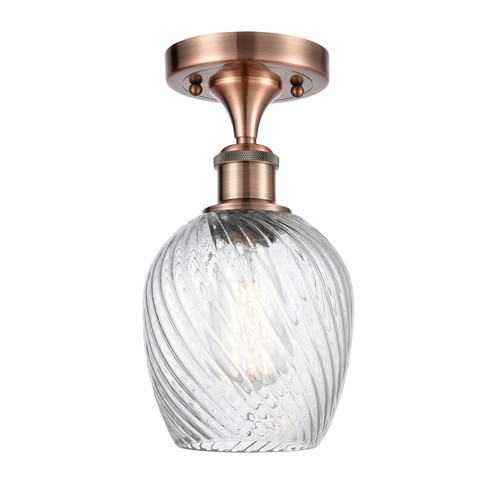 Ballston One Light Semi-Flush Mount in Antique Copper (405|516-1C-AC-G292)