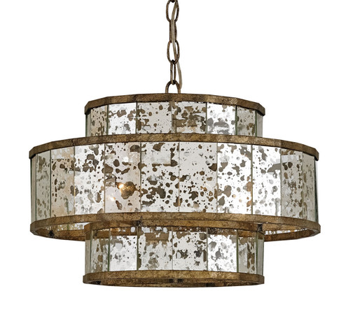Fantine Four Light Chandelier in Antique Mirror/Pyrite Bronze (142|9759)