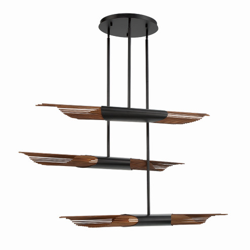 Umura LED Chandelier in Black And Aged Gold (40|44751-012)
