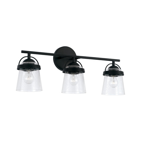 Madison Three Light Vanity in Matte Black (65|147031MB-534) Madison Three Light Vanity in Matte Black (65|147031MB-534)