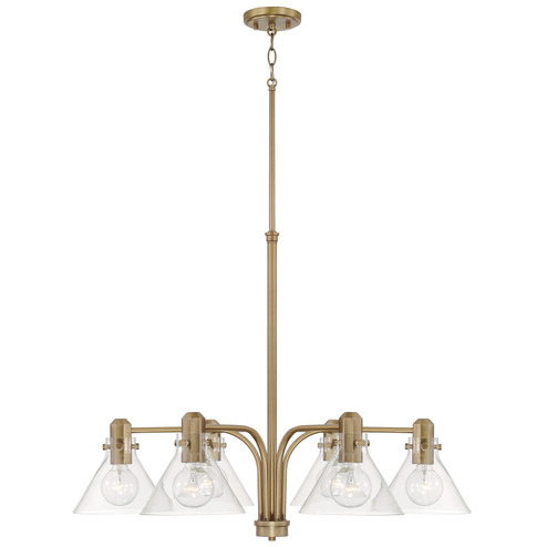 Greer Six Light Chandelier in Aged Brass (65|445861AD-528)
