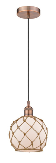 Edison One Light Mini Pendant in Antique Copper (405|616-1P-AC-G121-8RB)