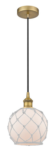 Edison One Light Mini Pendant in Brushed Brass (405|616-1P-BB-G121-8RW)