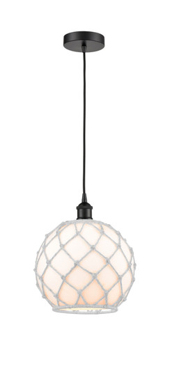 Edison One Light Mini Pendant in Matte Black (405|616-1P-BK-G121-10RW)