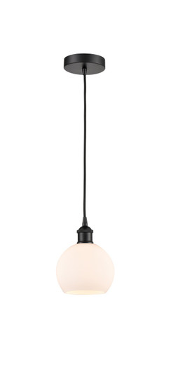 Edison One Light Mini Pendant in Matte Black (405|616-1P-BK-G121-6)