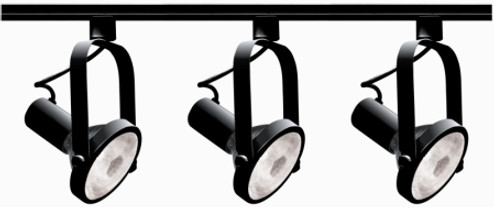 Track Lighting Kits Black Three Light Track Kit in Black (72|TK317)