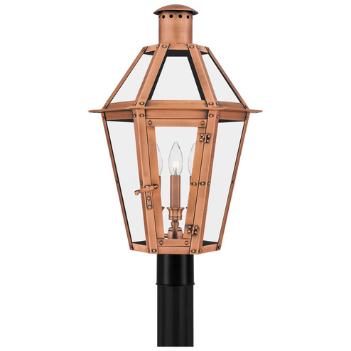 Burdett Three Light Outdoor Post Lantern in Aged Copper (10|BURD9015AC)