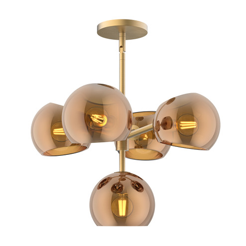 Willow Five Light Chandelier in Brushed Gold/Copper Glass (452|CH548518BGCP)
