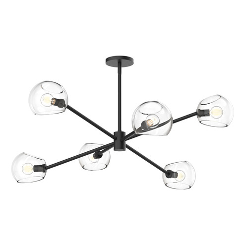 Willow Six Light Chandelier in Clear Glass/Matte Black (452|CH548637MBCL)