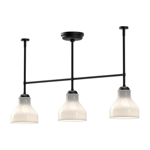 Westlake Three Light Linear Pendant in Glossy Opal Glass/Matte Black (452|LP540334MBGO)