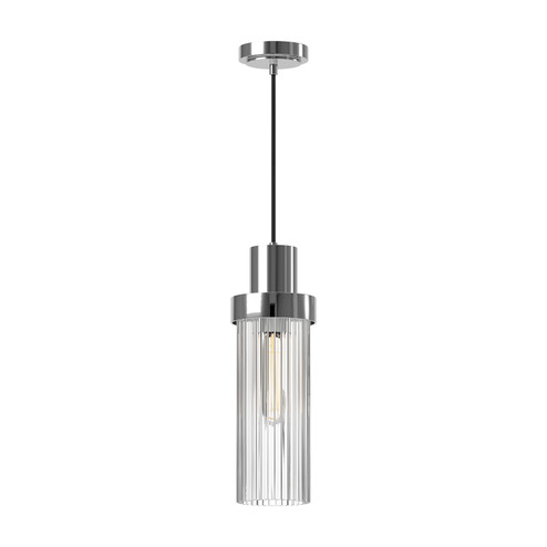 Kent One Light Pendant in Chrome/Clear Ribbed Glass (452|PD435605CHCR)