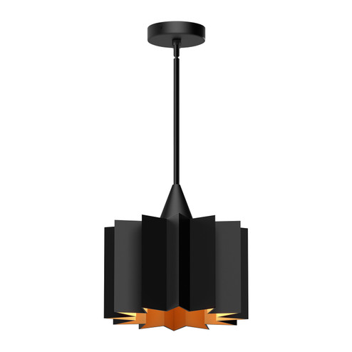 Plisse One Light Pendant in Matte Black (452|PD528412MB)