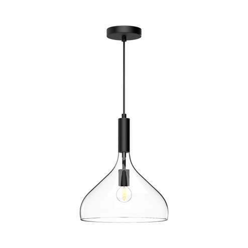 Belleview One Light Pendant in Clear Glass/Matte Black (452|PD532312MBCL)