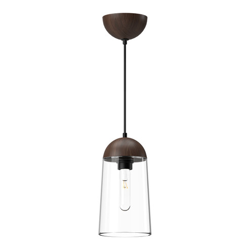 Emil One Light Pendant in Matte Black/Walnut (452|PD542207MBWT)