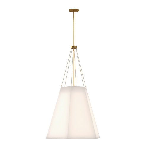 Manila Three Light Pendant in Aged Gold/White Linen (452|PD545622AGWL)