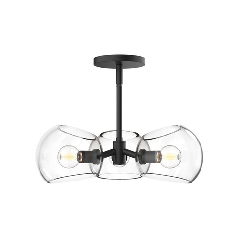 Willow Three Light Pendant in Clear Glass/Matte Black (452|PD548315MBCL)