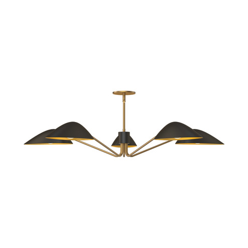 Oscar Five Light Pendant in Aged Gold/Matte Black (452|PD550545MBAG)