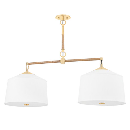 White Plains Two Light Island Pendant in Aged Brass (70|5240-AGB)