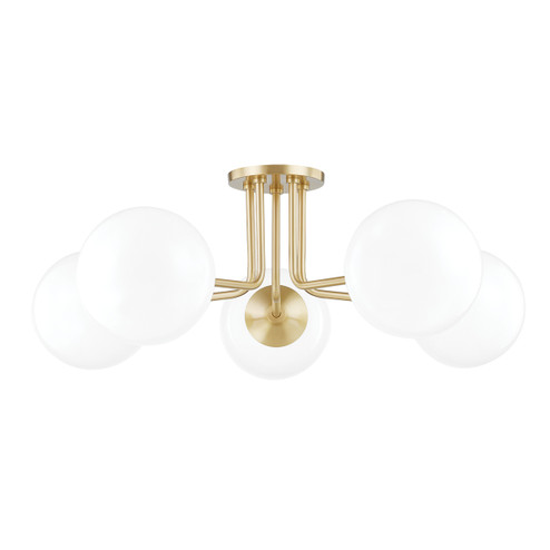 Stella Five Light Semi Flush Mount in Aged Brass (428|H105605-AGB)