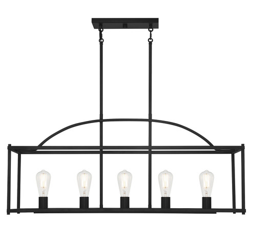 Palladian Five Light Linear Chandelier in Matte Black (51|1-190-5-89)