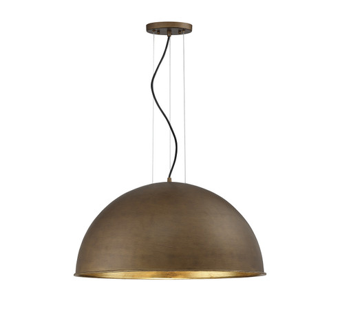 Sommerton Three Light Pendant in Rubbed Bronze with Gold Leaf (51|7-5014-3-84)
