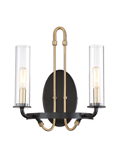 Kearney Two Light Wall Sconce in Vintage Black with Warm Brass (51|9-8073-2-51)