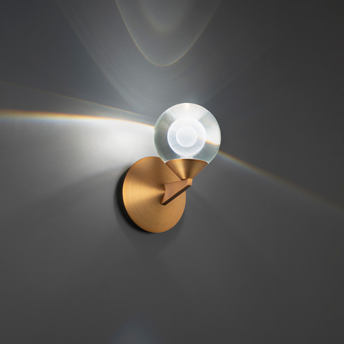 Double Bubble LED Wall Sconce in Aged Brass (281|WS-82006-AB)