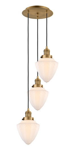 Franklin Restoration Three Light Pendant in Brushed Brass (405|113F-3P-BB-G661-7)