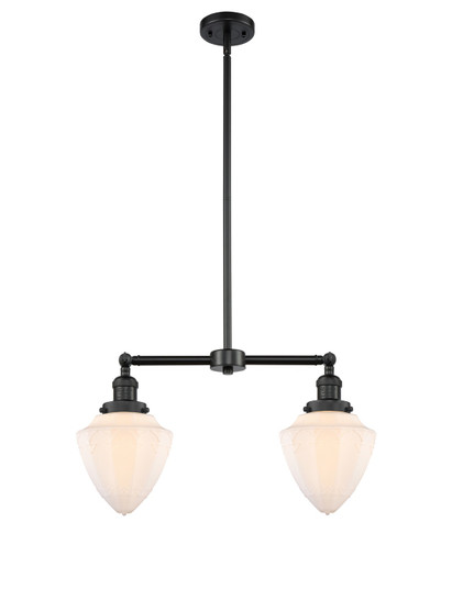 Franklin Restoration Two Light Island Pendant in Matte Black (405|209-BK-G661-7)