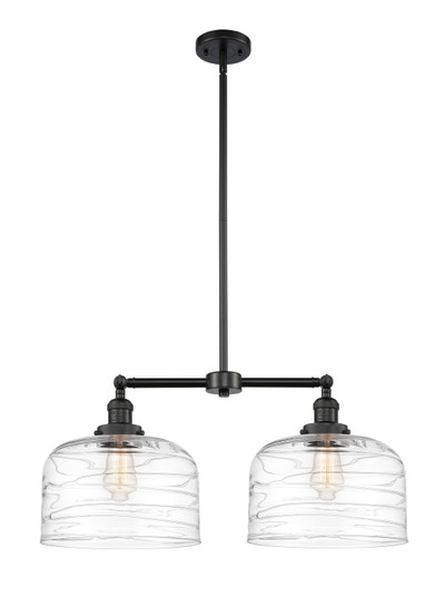 Franklin Restoration Two Light Island Pendant in Matte Black (405|209-BK-G713-L)