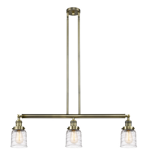 Franklin Restoration Three Light Island Pendant in Antique Brass (405|213-AB-G513)