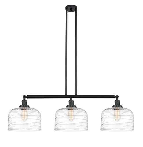 Franklin Restoration Three Light Island Pendant in Matte Black (405|213-BK-G713-L)