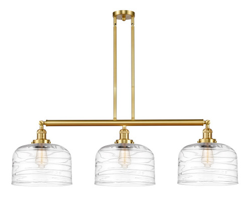 Franklin Restoration Three Light Island Pendant in Satin Gold (405|213-SG-G713-L) Franklin Restoration Three Light Island Pendant in Satin Gold (405|213-SG-G713-L)