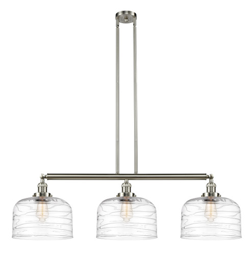 Franklin Restoration Three Light Island Pendant in Brushed Satin Nickel (405|213-SN-G713-L)