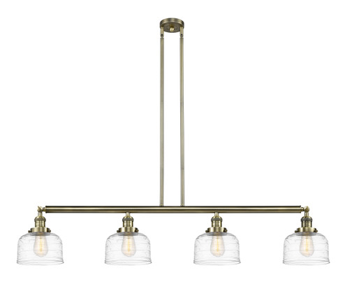 Franklin Restoration Four Light Island Pendant in Antique Brass (405|214-AB-G713)