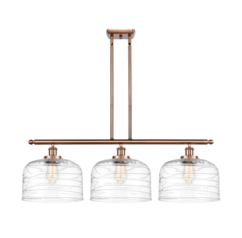 Ballston Urban Three Light Island Pendant in Antique Copper (405|916-3I-AC-G713-L)