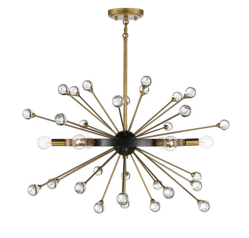 Ariel Six Light Chandelier in Como Black w/Gold (51|1-1857-6-62)