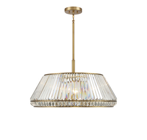 Pyramid Six Light Pendant in Warm Brass (51|7-1610-6-322)