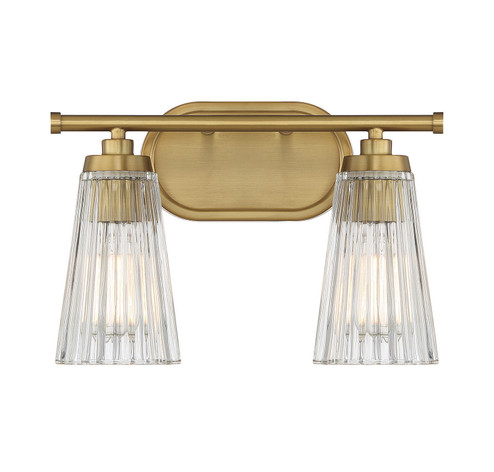Chantilly Two Light Bathroom Vanity in Warm Brass (51|8-1745-2-322)
