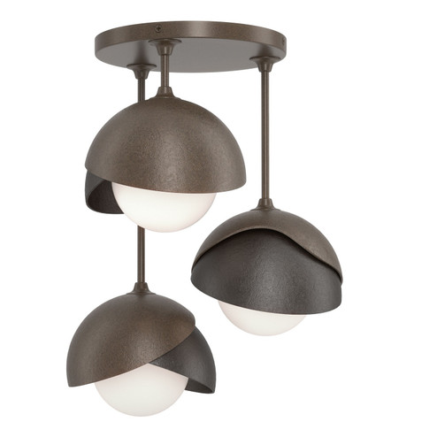 Brooklyn Brooklyn 3-Light Double Shade Semi-Flush in Bronze (39|121374-SKT-05-14-GG0711)