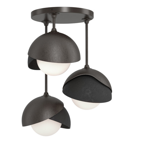 Brooklyn Brooklyn 3-Light Double Shade Semi-Flush in Oil Rubbed Bronze (39|121374-SKT-14-10-GG0711)
