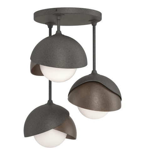 Brooklyn Brooklyn 3-Light Double Shade Semi-Flush in Natural Iron (39|121374-SKT-20-05-GG0711)